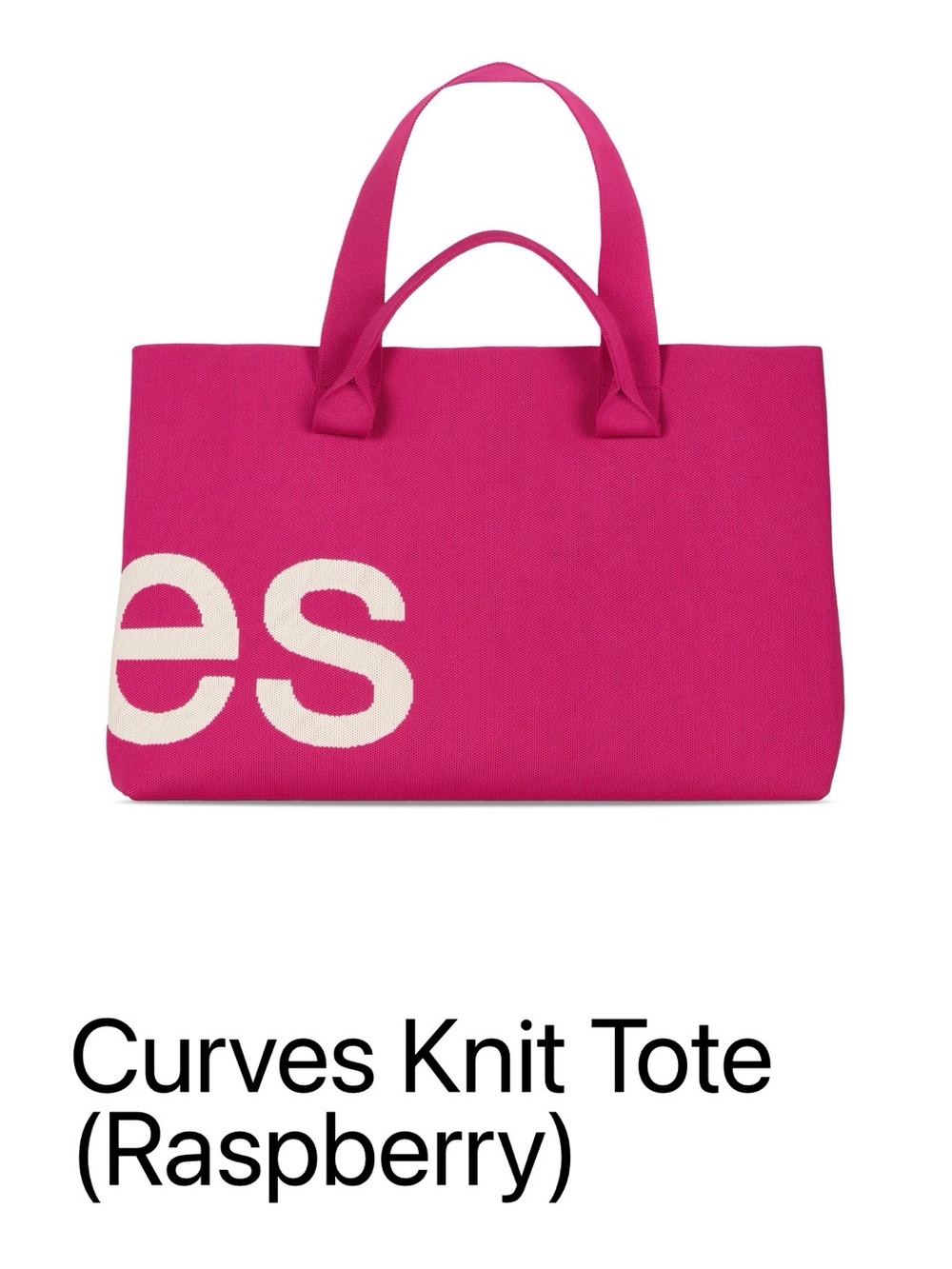 Curves Knit Tote Bag - Raspberry - Picture 2 of 2